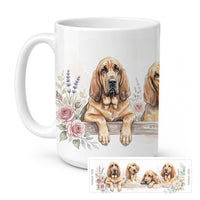 Bloodhound Ceramic Coffee Mug 15 oz Decorative Large C Handle Mug Cup for Tea, Cocoa Hot Chocolate