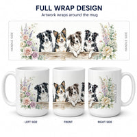 Border Collie Ceramic Coffee Mug 15 oz Decorative Large C Handle Mug Cup for Tea, Cocoa Hot Chocolate