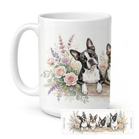 Boston Terrier Ceramic Coffee Mug 15 oz Decorative Large C Handle Mug Cup for Tea, Cocoa Hot Chocolate