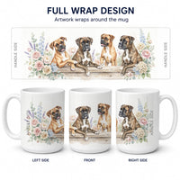 Boxer Ceramic Coffee Mug 15 oz Decorative Large C Handle Mug Cup for Tea, Cocoa Hot Chocolate