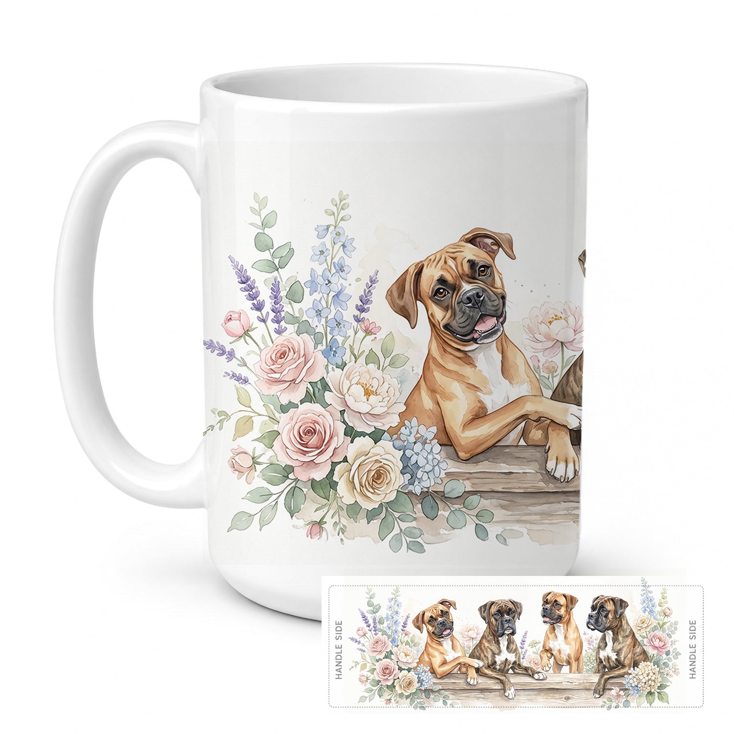 Boxer Ceramic Coffee Mug 15 oz Decorative Large C Handle Mug Cup for Tea, Cocoa Hot Chocolate