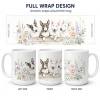 Bull Terrier Ceramic Coffee Mug 15 oz Decorative Large C Handle Mug Cup for Tea, Cocoa Hot Chocolate