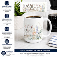 Bull Terrier Ceramic Coffee Mug 15 oz Decorative Large C Handle Mug Cup for Tea, Cocoa Hot Chocolate