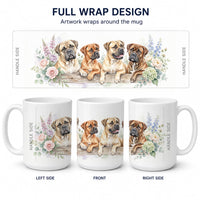Bullmastiff Ceramic Coffee Mug 15 oz Decorative Large C Handle Mug Cup for Tea, Cocoa Hot Chocolate