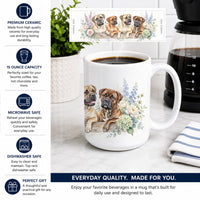 Bullmastiff Ceramic Coffee Mug 15 oz Decorative Large C Handle Mug Cup for Tea, Cocoa Hot Chocolate
