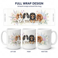 Cavalier Spaniel Ceramic Coffee Mug 15 oz Decorative Large C Handle Mug Cup for Tea, Cocoa Hot Chocolate