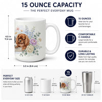 Cavalier Spaniel Ceramic Coffee Mug 15 oz Decorative Large C Handle Mug Cup for Tea, Cocoa Hot Chocolate