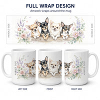 Chihuahua Ceramic Coffee Mug 15 oz Decorative Large C Handle Mug Cup for Tea, Cocoa Hot Chocolate