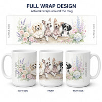 Chinese Crested Ceramic Coffee Mug 15 oz Decorative Large C Handle Mug Cup for Tea, Cocoa Hot Chocolate