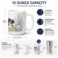 Chinese Crested Ceramic Coffee Mug 15 oz Decorative Large C Handle Mug Cup for Tea, Cocoa Hot Chocolate