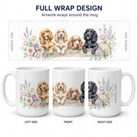 Cocker Spaniel Ceramic Coffee Mug 15 oz Decorative Large C Handle Mug Cup for Tea, Cocoa Hot Chocolate