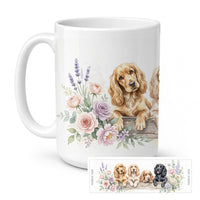 Cocker Spaniel Ceramic Coffee Mug 15 oz Decorative Large C Handle Mug Cup for Tea, Cocoa Hot Chocolate
