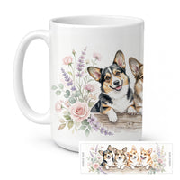 Corgi Ceramic Coffee Mug 15 oz Decorative Large C Handle Mug Cup for Tea, Cocoa Hot Chocolate