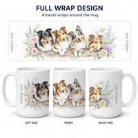 Collie Ceramic Coffee Mug 15 oz Decorative Large C Handle Mug Cup for Tea, Cocoa Hot Chocolate