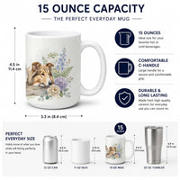 Collie Ceramic Coffee Mug 15 oz Decorative Large C Handle Mug Cup for Tea, Cocoa Hot Chocolate