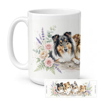 Collie Ceramic Coffee Mug 15 oz Decorative Large C Handle Mug Cup for Tea, Cocoa Hot Chocolate