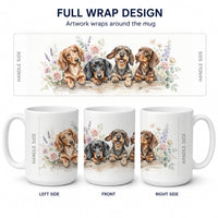Dachshund Ceramic Coffee Mug 15 oz Decorative Large C Handle Mug Cup for Tea, Cocoa Hot Chocolate