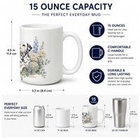 Dalmatian Ceramic Coffee Mug 15 oz Decorative Large C Handle Mug Cup for Tea, Cocoa Hot Chocolate
