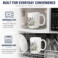 Dalmatian Ceramic Coffee Mug 15 oz Decorative Large C Handle Mug Cup for Tea, Cocoa Hot Chocolate