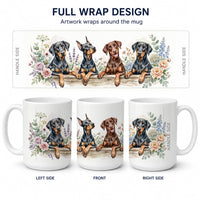 Doberman Pinscher Ceramic Coffee Mug 15 oz Decorative Large C Handle Mug Cup for Tea, Cocoa Hot Chocolate
