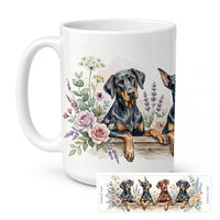 Doberman Pinscher Ceramic Coffee Mug 15 oz Decorative Large C Handle Mug Cup for Tea, Cocoa Hot Chocolate