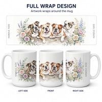 English Bulldog Ceramic Coffee Mug 15 oz Decorative Large C Handle Mug Cup for Tea, Cocoa Hot Chocolate