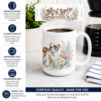 English Bulldog Ceramic Coffee Mug 15 oz Decorative Large C Handle Mug Cup for Tea, Cocoa Hot Chocolate