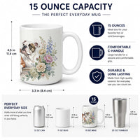 English Bulldog Ceramic Coffee Mug 15 oz Decorative Large C Handle Mug Cup for Tea, Cocoa Hot Chocolate