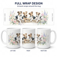 Fox Terrier Ceramic Coffee Mug 15 oz Decorative Large C Handle Mug Cup for Tea, Cocoa Hot Chocolate