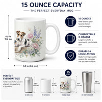 Fox Terrier Ceramic Coffee Mug 15 oz Decorative Large C Handle Mug Cup for Tea, Cocoa Hot Chocolate