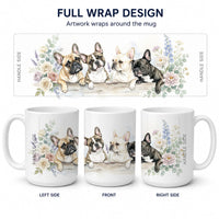 French Bulldog Ceramic Coffee Mug 15 oz Decorative Large C Handle Mug Cup for Tea, Cocoa Hot Chocolate