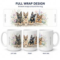 German Shepherd Ceramic Coffee Mug 15 oz Decorative Large C Handle Mug Cup for Tea, Cocoa Hot Chocolate