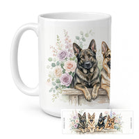 German Shepherd Ceramic Coffee Mug 15 oz Decorative Large C Handle Mug Cup for Tea, Cocoa Hot Chocolate