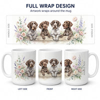 German Wirehaired Pointer Ceramic Coffee Mug 15 oz Decorative Large C Handle Mug Cup for Tea, Cocoa Hot Chocolate