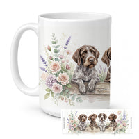German Wirehaired Pointer Ceramic Coffee Mug 15 oz Decorative Large C Handle Mug Cup for Tea, Cocoa Hot Chocolate