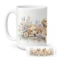 Golden Retriever Ceramic Coffee Mug 15 oz Decorative Large C Handle Mug Cup for Tea, Cocoa Hot Chocolate