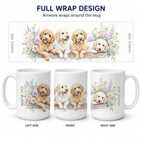 Goldendoodle Ceramic Coffee Mug 15 oz Decorative Large C Handle Mug Cup for Tea, Cocoa Hot Chocolate