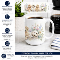 Goldendoodle Ceramic Coffee Mug 15 oz Decorative Large C Handle Mug Cup for Tea, Cocoa Hot Chocolate