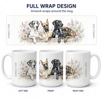 Great Dane Ceramic Coffee Mug 15 oz Decorative Large C Handle Mug Cup for Tea, Cocoa Hot Chocolate