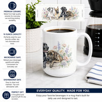 Great Dane Ceramic Coffee Mug 15 oz Decorative Large C Handle Mug Cup for Tea, Cocoa Hot Chocolate