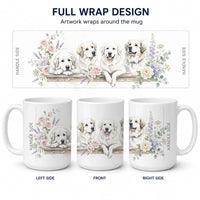 Great Pyrenees Ceramic Coffee Mug 15 oz Decorative Large C Handle Mug Cup for Tea, Cocoa Hot Chocolate
