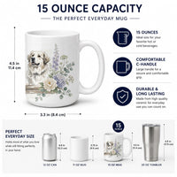 Great Pyrenees Ceramic Coffee Mug 15 oz Decorative Large C Handle Mug Cup for Tea, Cocoa Hot Chocolate