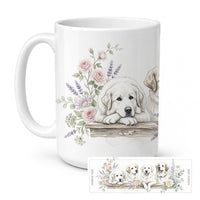 Great Pyrenees Ceramic Coffee Mug 15 oz Decorative Large C Handle Mug Cup for Tea, Cocoa Hot Chocolate