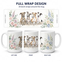 Greyhound Ceramic Coffee Mug 15 oz Decorative Large C Handle Mug Cup for Tea, Cocoa Hot Chocolate
