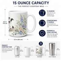 Greyhound Ceramic Coffee Mug 15 oz Decorative Large C Handle Mug Cup for Tea, Cocoa Hot Chocolate