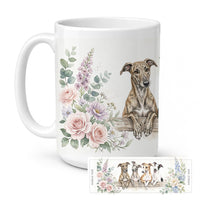 Greyhound Ceramic Coffee Mug 15 oz Decorative Large C Handle Mug Cup for Tea, Cocoa Hot Chocolate