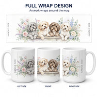 Havanese Ceramic Coffee Mug 15 oz Decorative Large C Handle Mug Cup for Tea, Cocoa Hot Chocolate