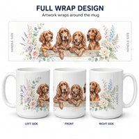 Irish Setter Ceramic Coffee Mug 15 oz Decorative Large C Handle Mug Cup for Tea, Cocoa Hot Chocolate