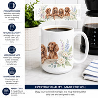 Irish Setter Ceramic Coffee Mug 15 oz Decorative Large C Handle Mug Cup for Tea, Cocoa Hot Chocolate
