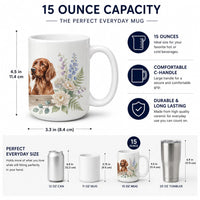 Irish Setter Ceramic Coffee Mug 15 oz Decorative Large C Handle Mug Cup for Tea, Cocoa Hot Chocolate